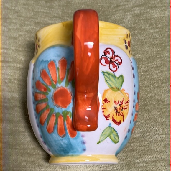 Biscuit for Anthropologie Coffee Mug or Cup 10 oz Sunflowers Pansies Colorful! - Picture 3 of 12